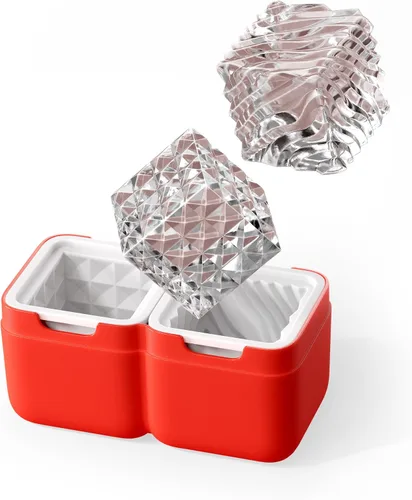 Vista 10 de ZOKU Juego de 2 moldes de hielo de silicona, coronas de rey y reina, moldes grandes de hielo para cócteles artesanales, mantienen las bebidas más