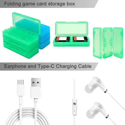 Vista 5 de Paquete de accesorios para interruptor kits de protección esencial 26 en 1 con funda de transporte protector de pantalla estuche de almacenamiento