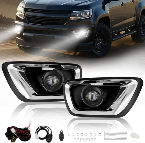 Vista 31 de Luces antiniebla LED y DRL para compatibles con Dodge Dakota 1997 1998 1999 2000/Dodge Durango 1998-2000, un par de luces antiniebla delanteras