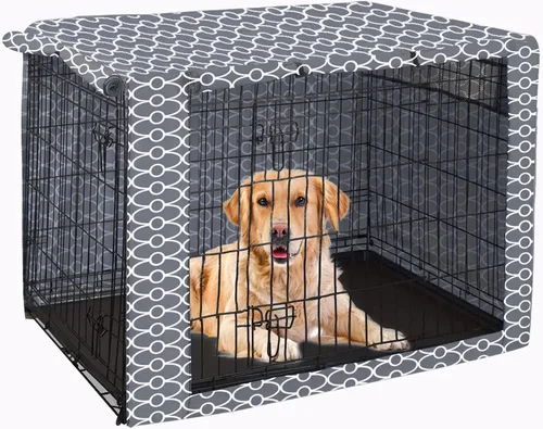 Vista 9 de Pethiy Funda para jaula de perro de poliéster duradero, ajuste universal para jaula de perro de alambre, se adapta a la mayoría de jaulas de perros