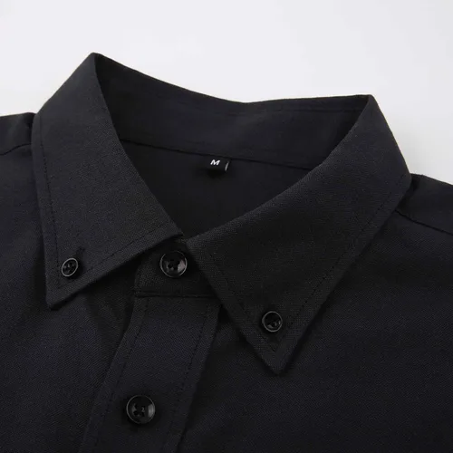 Vista 5 de Camisetas de manga larga para hombre, estilo casual, holgadas, con botones, cuello ajustado, para otoño