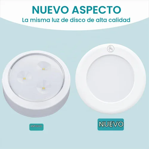 Vista 9 de Bright Evolution - Luces para debajo del gabinete, iluminación de gabinete a pilas con tecnología táctil, luces LED de disco para cocina