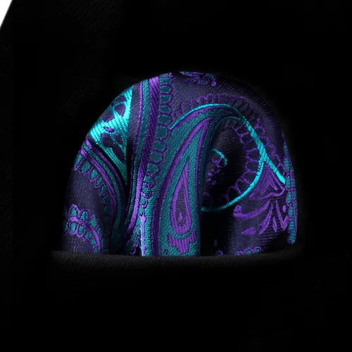 Vista 88 de HISDERN Corbatas para hombre, corbata de cachemira y bolsillo cuadrado tejido clásico floral para hombre, corbata de fiesta de boda