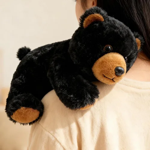 Vista 6 de Ditucu Peluche de oso negro de 8 pulgadas, lindos juguetes de peluche realistas, ultra suaves, regalos para niños