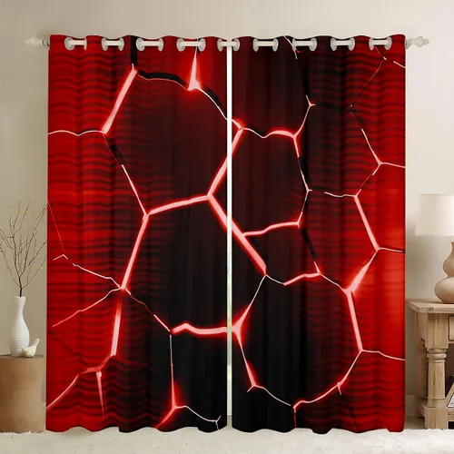 Vista 11 de Cortinas opacas con estampado de panal de abeja verde (30% -50%) con patrón hexagonal para ventana, cortina geométrica de colmena para dormitorio