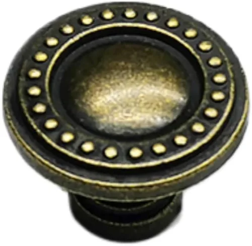Vista 3 de Pomo rústico de bronce antiguo de 1.1 pulgadas (1.063 in) de diámetro, pomo americano, perilla de armario para puerta de cocina (1)