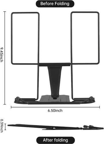 Vista 4 de Honagu Soporte para libros de lectura, soporte ajustable para libros, soporte para documentos, soporte resistente para recetas, libros de texto