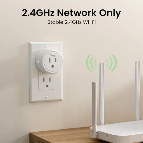Vista 8 de [Versión mejorada] GHome Smart Mini Plug compatible con Alexa y Google Home, control remoto de toma de corriente WiFi, función de temporizador, solo