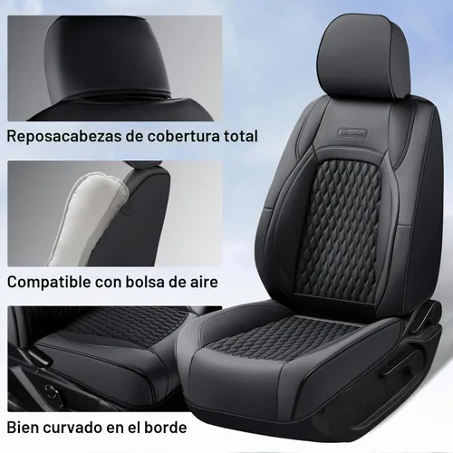 Vista 4 de Coverado Juego completo de fundas de asiento de ajuste personalizado para Chevy Silverado/GMC Sierra 2014-2018 1500, 2015-2019 2500HD 3500HD Negro