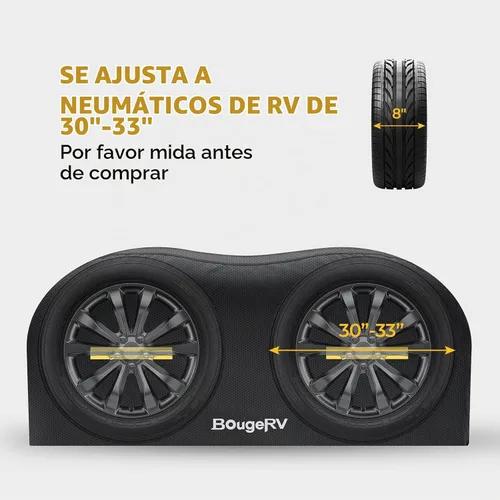 Vista 3 de BougeRV Fundas para neumáticos de autocaravana, cubierta de rueda de doble eje (2 paquetes) se adapta a neumáticos de 30 a 33 pulgadas de diámetro