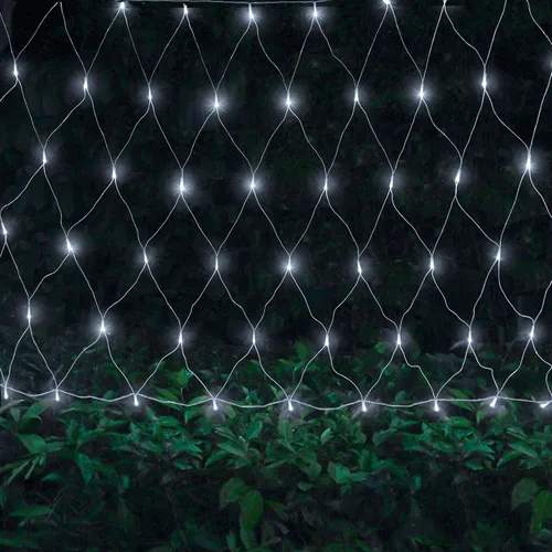 Vista 7 de 9.8 pies x 6.6 pies 192 Luces de Red LED de Navidad, 8 Modos 30V Bajo Voltaje Luces de Cadena de Malla de Hadas para Árboles de Navidad, Arbustos