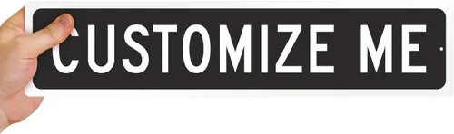 Vista 4 de SmartSign - Cartel de calle personalizado negro de 4" x 18", aluminio, opción reflectante, personaliza tu propia placa de dirección, cartel de metal