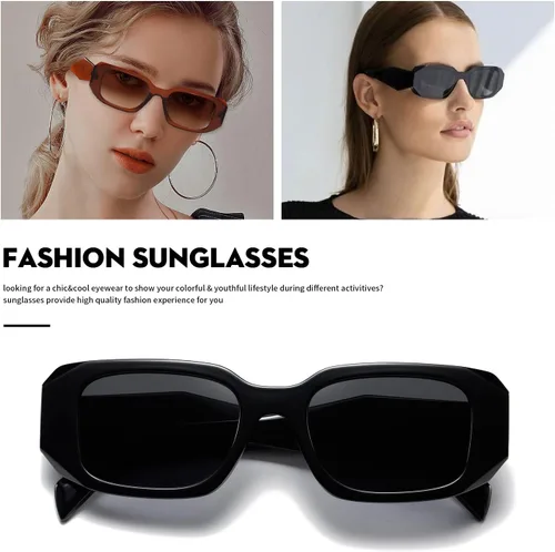 Vista 4 de Gafas de sol Mujer Cuadrado Hombres Moda Mostrar Sombras Retro Moda Moda Vogue Protección UV