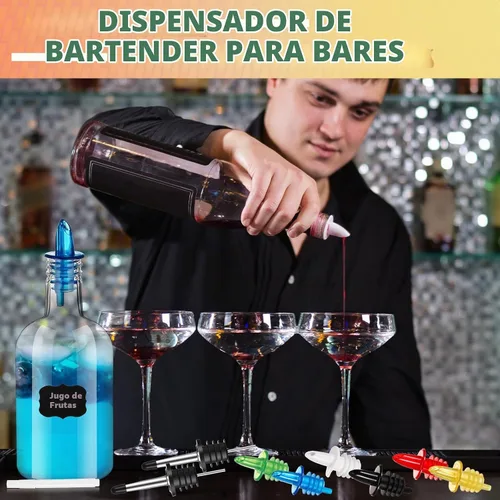 Vista 5 de Maxcheck - Botellas de plástico de cuello largo de 16 onzas con vertedor