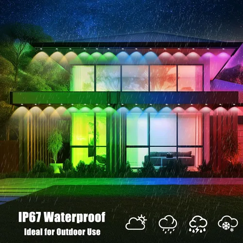 Vista 5 de Luces permanentes para exteriores de 50 pies con 30 luces LED RGB inteligentes, control remoto, aplicación/control remoto, impermeable IP67