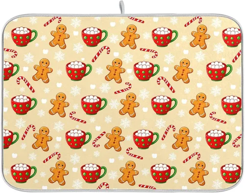 Vista 20 de Wfrish Tapete de secado de platos para perros y cachorros, tapete de secado con lazo para colgar, tapete escurridor de platos absorbente, tapete