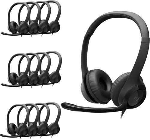 Vista 2 de Logitech H 390, color negro, tecnología de conectividad con cable, auriculares multimedia incorporados.
