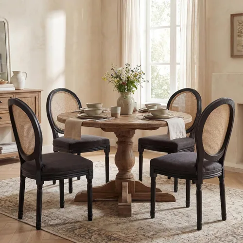 Vista 9 de Juego de 2 sillas de comedor estilo granja, sillas de comedor