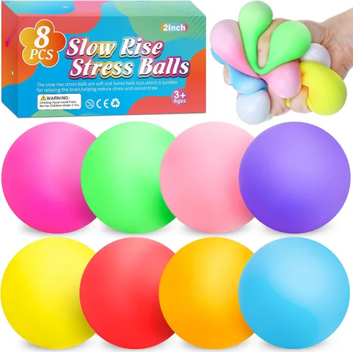 Vista 10 de Paquete de 4 Cubos Antiestrés, Pelotas Antiestrés con Forma de Cubo de Hielo de Elevación Lenta para Adultos y Niños, Juguete Sensorial Fidget