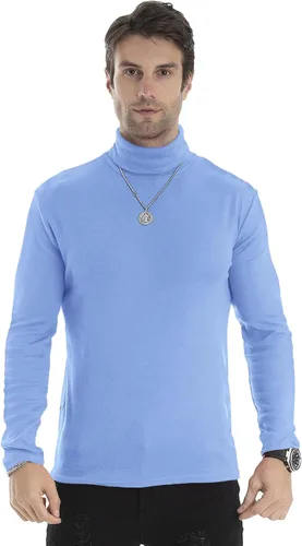 Vista 119 de Camiseta de manga larga para hombre, ajustada, ligera, con cuello de tortuga