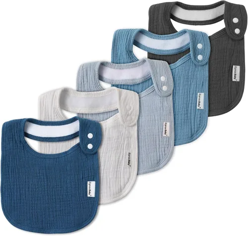 Vista 18 de Baberos de muselina para bebés niños y niñas, babero de muselina orgánica para bebé para babeo y dentición, baberos suaves de bandana para babeo