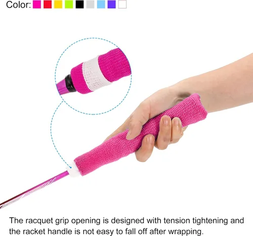 Vista 6 de PATIKIL Cotton Feeling Badminton Towel Grip Nylon Tennis Racket Overgrip Racquet Grip Hand Glue Anti-Skid Sweatband for Golf Bike