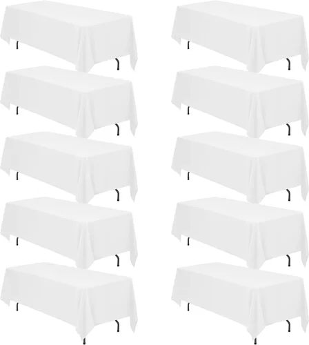 Vista 72 de BRILLMAX - Manteles para mesa rectangular de 6 pies, tela de lino de poliéster, lavable, para boda, recepción, banquete, fiesta de cumpleaños, 60 x