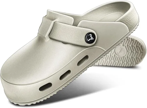 Vista 14 de KEMISANT Zuecos para Mujeres, Cómodas Sandalias Mules Pantuflas Zapatos de Enfermera y Jardín Unisex para Hombres Soporte Acolchado