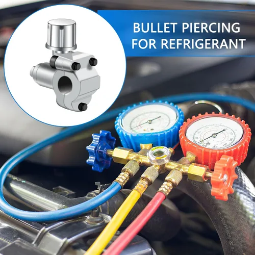 Vista 5 de 15 piezas de válvula perforadora de bala BPV-31 Kits de válvula refrigerante puede grifo válvula ajustable compatible 1/4 5/16 3/8 pulgadas