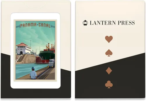 Vista 4 de Lantern Press Canal de Panamá, Litho (52 cartas de juego, baraja de cartas tamaño póquer con comodines)