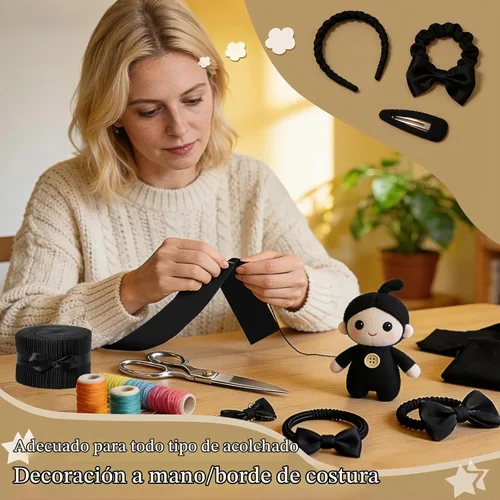 Vista 6 de Jelly Rolls de 40 piezas, tiras de tela para acolchar, tela para patchwork, tela de algodón acolchado, patchwork para manualidades Negro