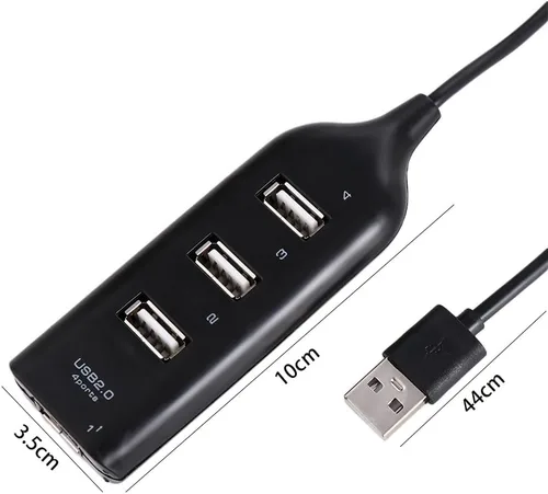 Vista 2 de Vctitil 2 unids 4 puertos USB 2.0 Hub Mini adaptador de corriente de 4 puertos USB Splitter Accesorios de computadora Receptor de portátil de 4