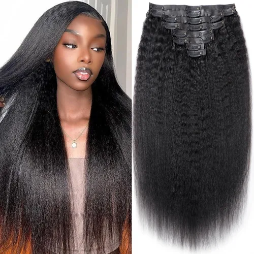 Vista 90 de Extensiones de cabello humano real rizado con clip, 4/27/4, ombré, rizado con clip, para mujer, 3C y 4A (12 pulgadas, #4/27/4)