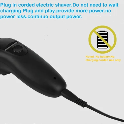 Vista 3 de Afeitadora eléctrica con cable para hombres. Afeitadora de cabeza profesional para hombre calvo. Navaja flotador 3D para máquina de afeitar cerrada.