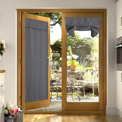 Vista 20 de NICETOWN Cortinas de puerta francesa para ventana, oscurecimiento de la habitación, cortinas de privacidad con aislamiento térmico para cocina Angora