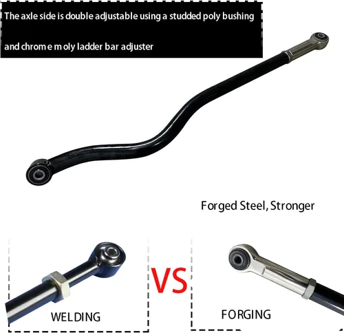 Vista 3 de BST BSSP Barra de riel ajustable trasera forjada de 0-6 pulgadas de elevación compatible con Jeep Wrangler JK 2007-2018 suspensión de forja integral