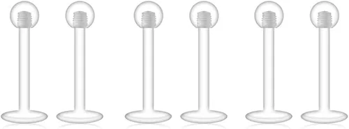 Vista 2 de FECTAS Retenedores para cartílago, hélice, daith, tragus, nariz, labio, cejas, anillos transparentes Bioflex 16G, 516