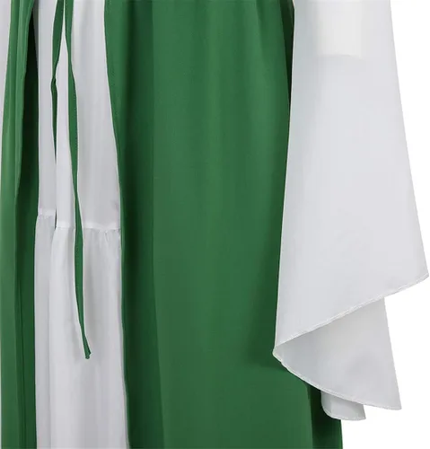 Vista 5 de Disfraz renacentista para mujer, conjunto de vestido irlandés medieval de talle alto y blusa bohemia gótica.