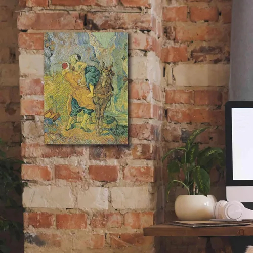 Vista 5 de Epic Graffiti 'Der Barmherzige Samariter' por Vincent Van Gogh, lienzo de arte de pared giclée, 12 x 16 pulgadas