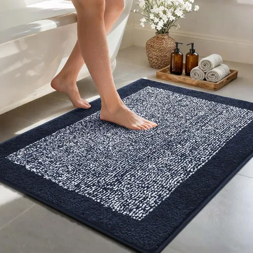 Vista 98 de Alfombras de baño de 17 x 24 pulgadas, antideslizantes, lavables, color gris, para bañera, tapete de baño para baño, tapete suave y absorbente