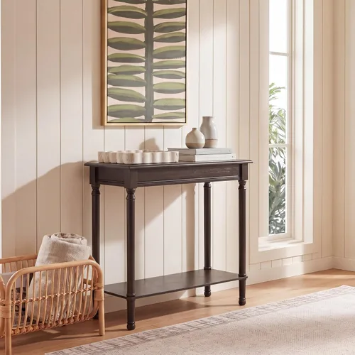 Vista 12 de SAFAVIEH Home Collection Tinsley - Mesa consola con estante inferior rectangular color negro