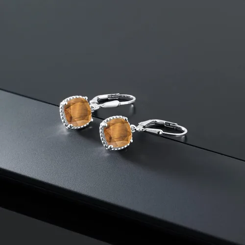 Vista 112 de Gem Stone King Aretes colgantes de plata de ley 925 de 0.315 pulgadas para mujer