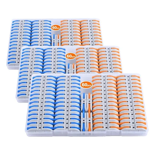 Vista 8 de Kit de conectores de palanca para cables eléctricos de conexión rápida, para terminales en línea compactos, 28-12 AWG, 1 entrada 1 salida (azul, 15)
