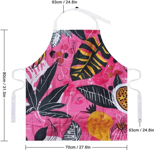 Vista 2 de MUSM Apron for Adults - 27.6 X 31.5 Inch, Heavy-Duty Polyester Aprons with Two Large Pockets, Waterproof Peach Line Style Kitchen Apron for Cooking