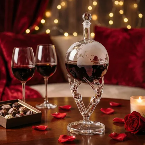 Vista 8 de Decantador de amor, decantador de cristal Romeo y Julieta para el día de San Valentín, para vino y whisky The Wine Savant – 12 pulgadas de alto