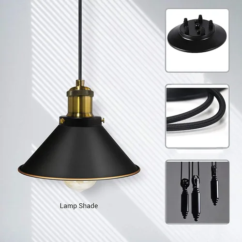Vista 4 de Lámpara colgante de polea con 6 luces, ajustable para bricolaje, industrial, vintage, rústico, lámpara de techo Edison rústica, lámpara colgante