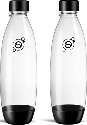 Vista 7 de SodaStream - Paquete doble de botellas delgadas de 1 litro aptas para lavavajillas (color negro)