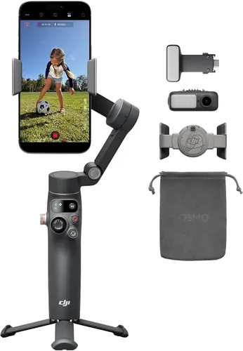 Vista 11 de DJI Osmo Mobile 7P Bundle, estabilizador de cardán para iPhone, Android, seguimiento nativo, iluminación, cardán de teléfono de 3 ejes, barra