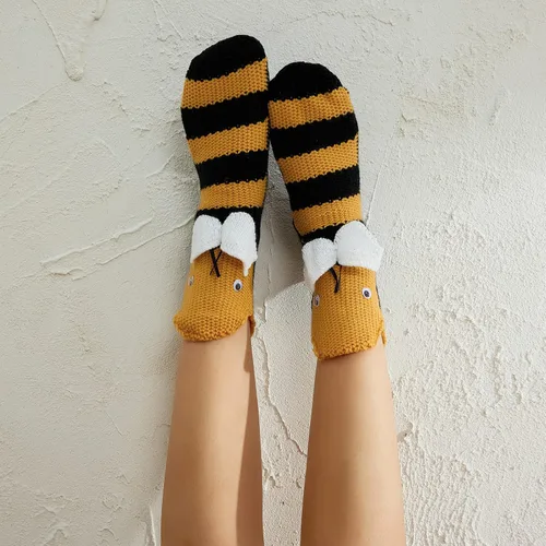 Vista 2 de Calcetines divertidos de animales para niños y adultos, calcetines de punto de tiburón de dibujos animados, calcetines de piso de animales