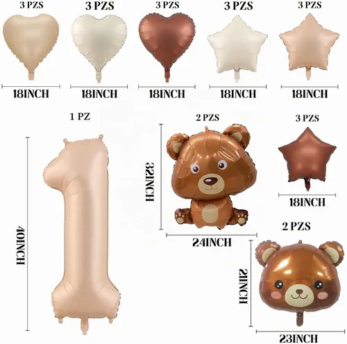 Vista 2 de 23 globos de oso, globos de 40 pulgadas, globos de oso de peluche de 40 pulgadas, globos de cumpleaños, globos de aluminio de animales para Caramelo